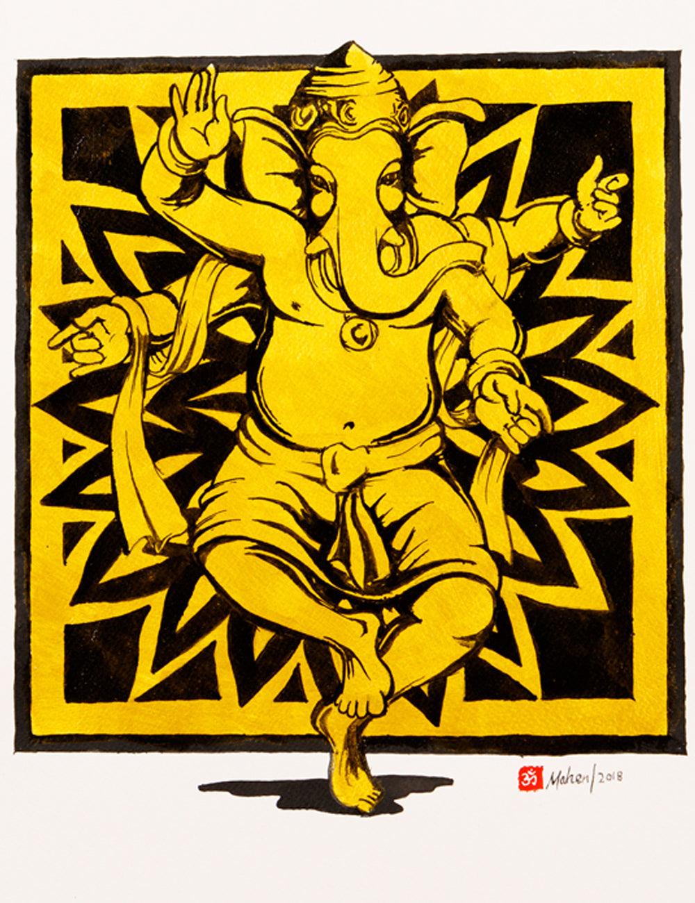 Gold series III - Dance of Creation - ORIGINAL-OR-Ganeshism
