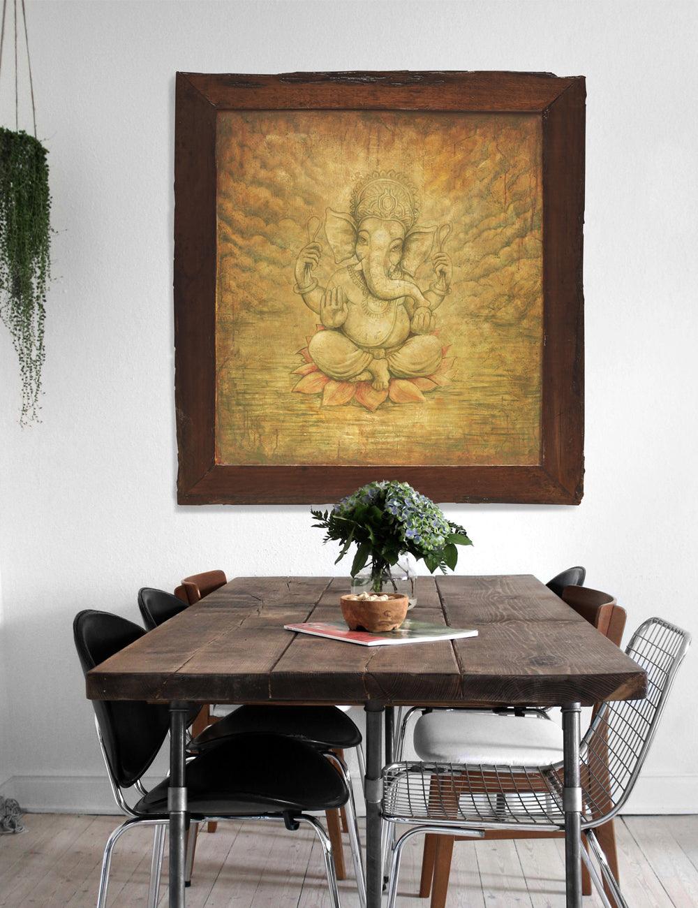 Baby Ganesh on Lotus - PRINTS-BF-Ganeshism