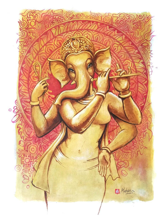 Vinayaki with Flute - PRINTS-BF-Ganeshism