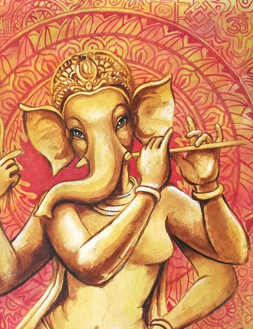 Vinayaki with Flute - PRINTS-BF-Ganeshism