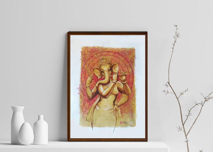 Vinayaki with Flute - PRINTS-BF-Ganeshism