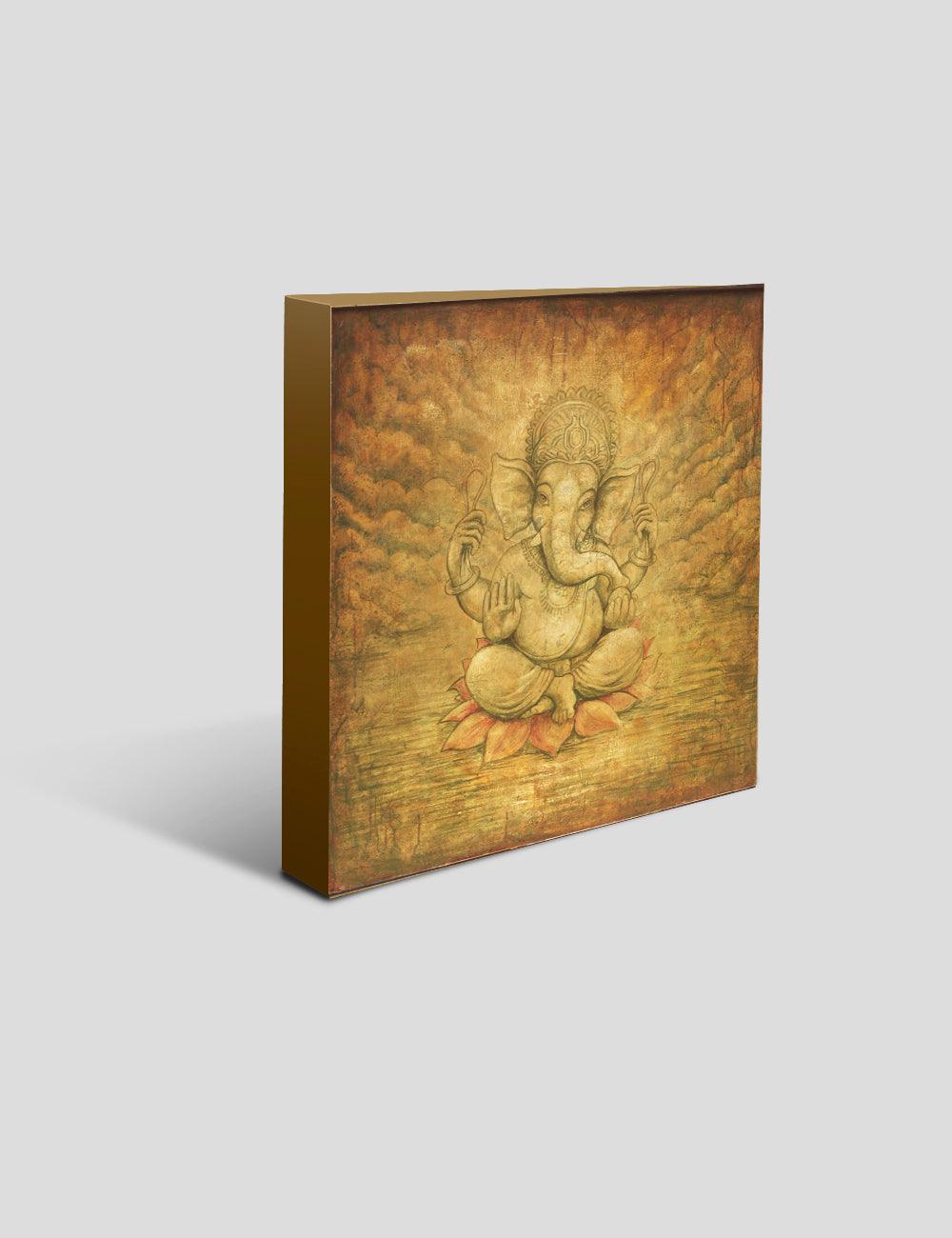 Baby Ganesh on Lotus - PRINTS-BF-Ganeshism