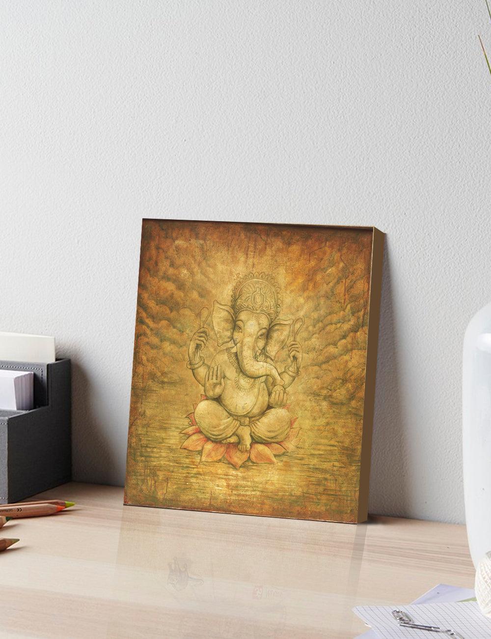 Baby Ganesh on Lotus - PRINTS-BF-Ganeshism