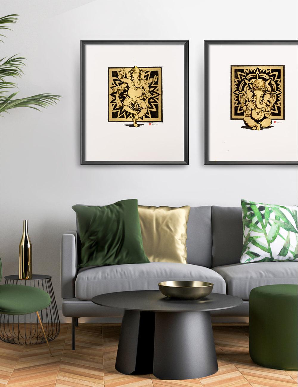 Gold series III - Dance of Creation - ORIGINAL-OR-Ganeshism
