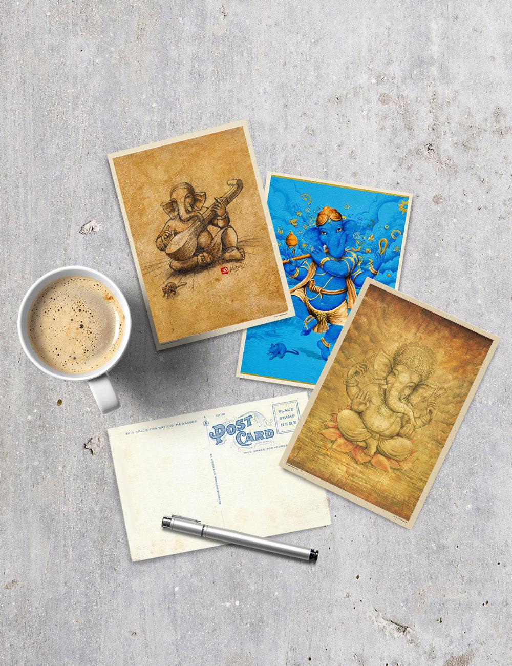 Baby Ganesh on Lotus - PRINTS-BF-Ganeshism
