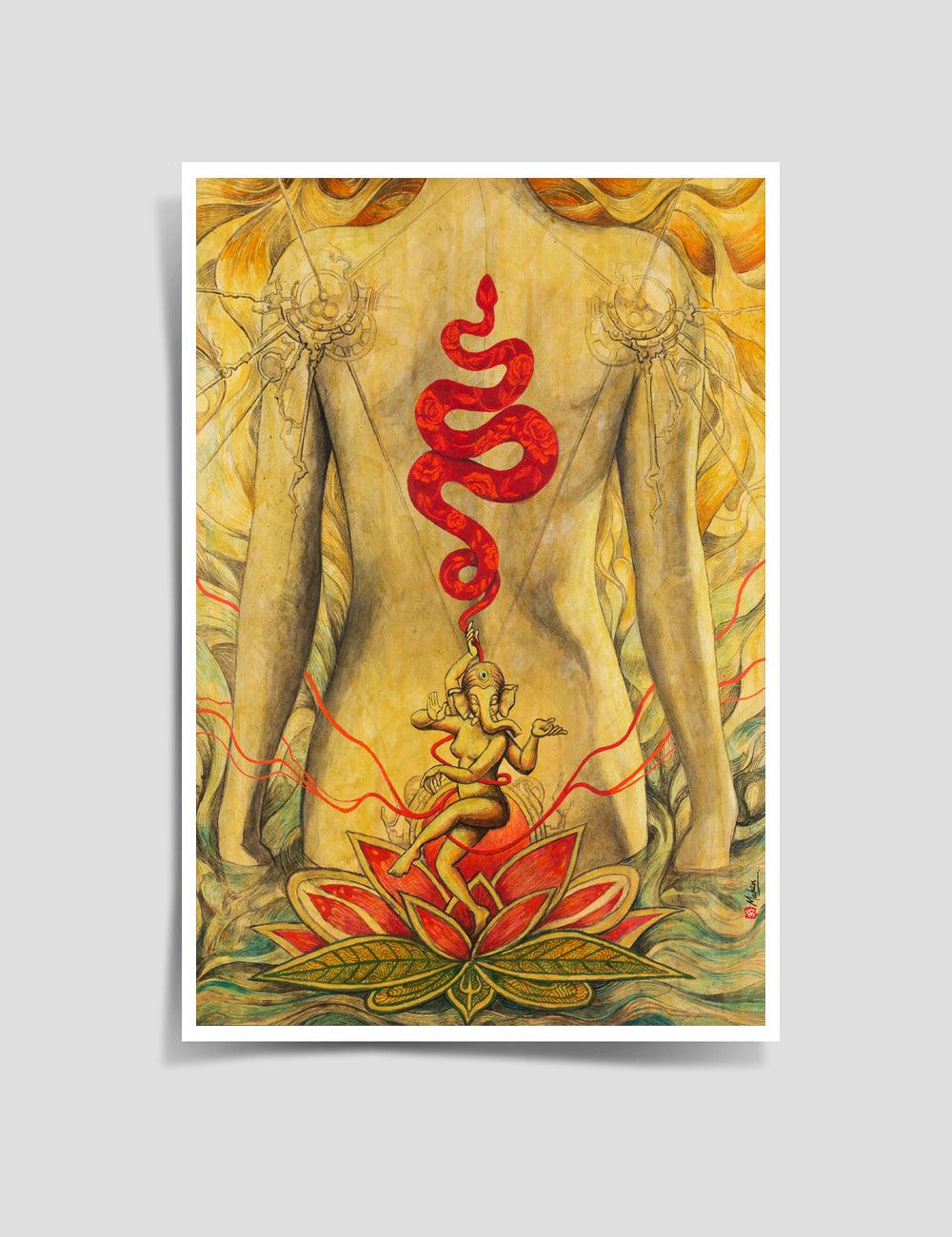 BA - Ganesha and the Kundalini Girl - PRINTS-BF-Ganeshism