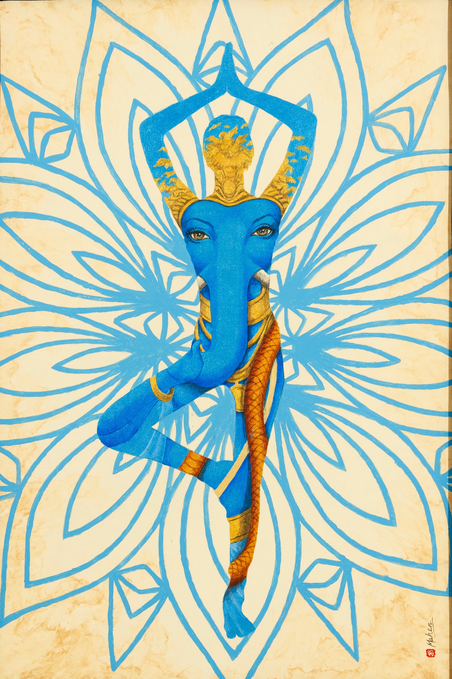 tree pose ganesh goddess mandala