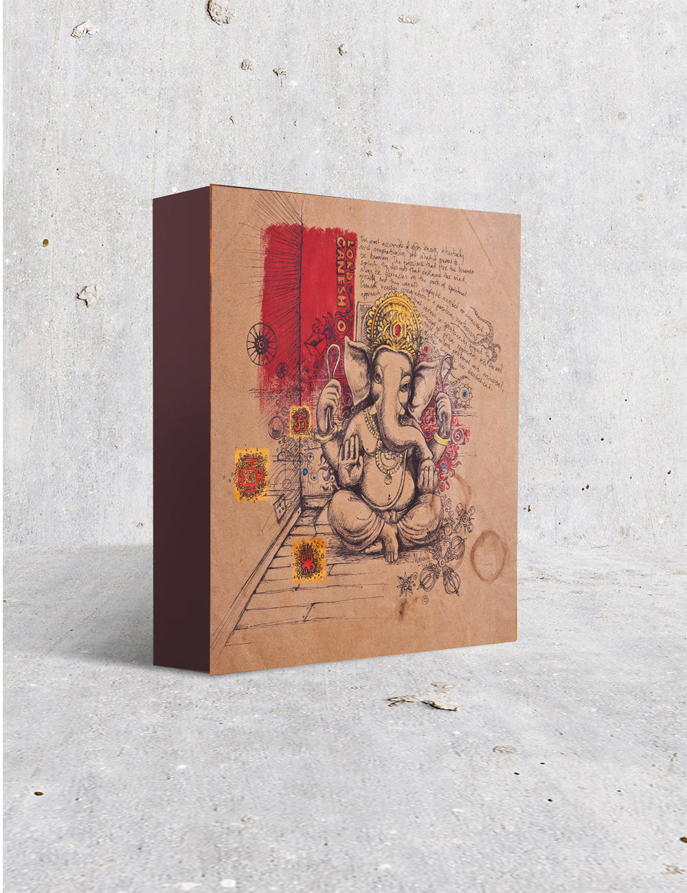 Baby Ganesh on Brown Paper - PRINTS-BF-Ganeshism