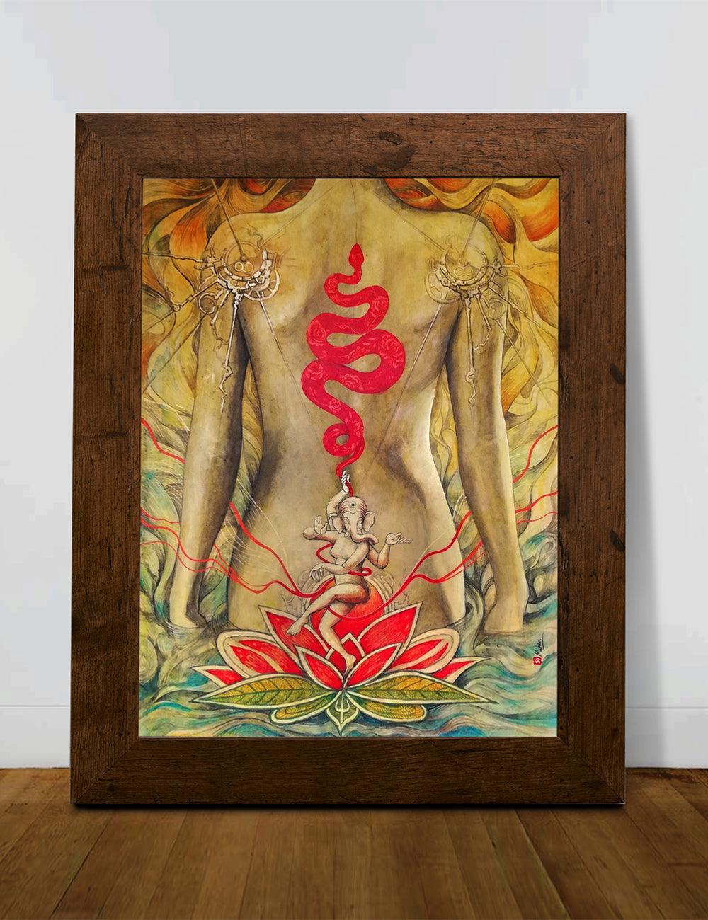 BA - Ganesha and the Kundalini Girl - PRINTS-BF-Ganeshism