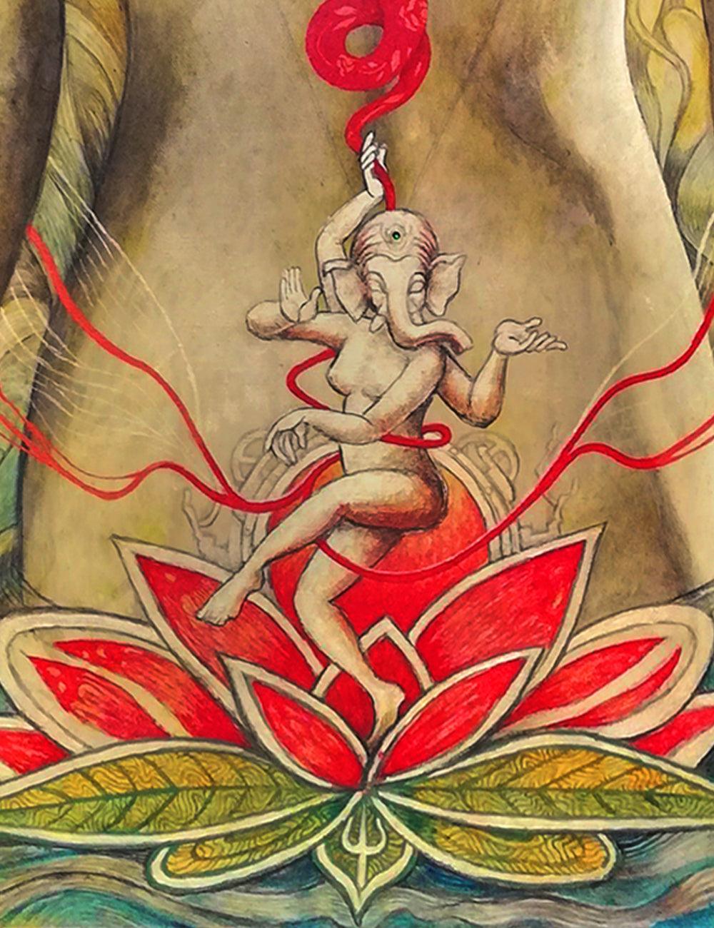 BA - Ganesha and the Kundalini Girl - PRINTS-BF-Ganeshism