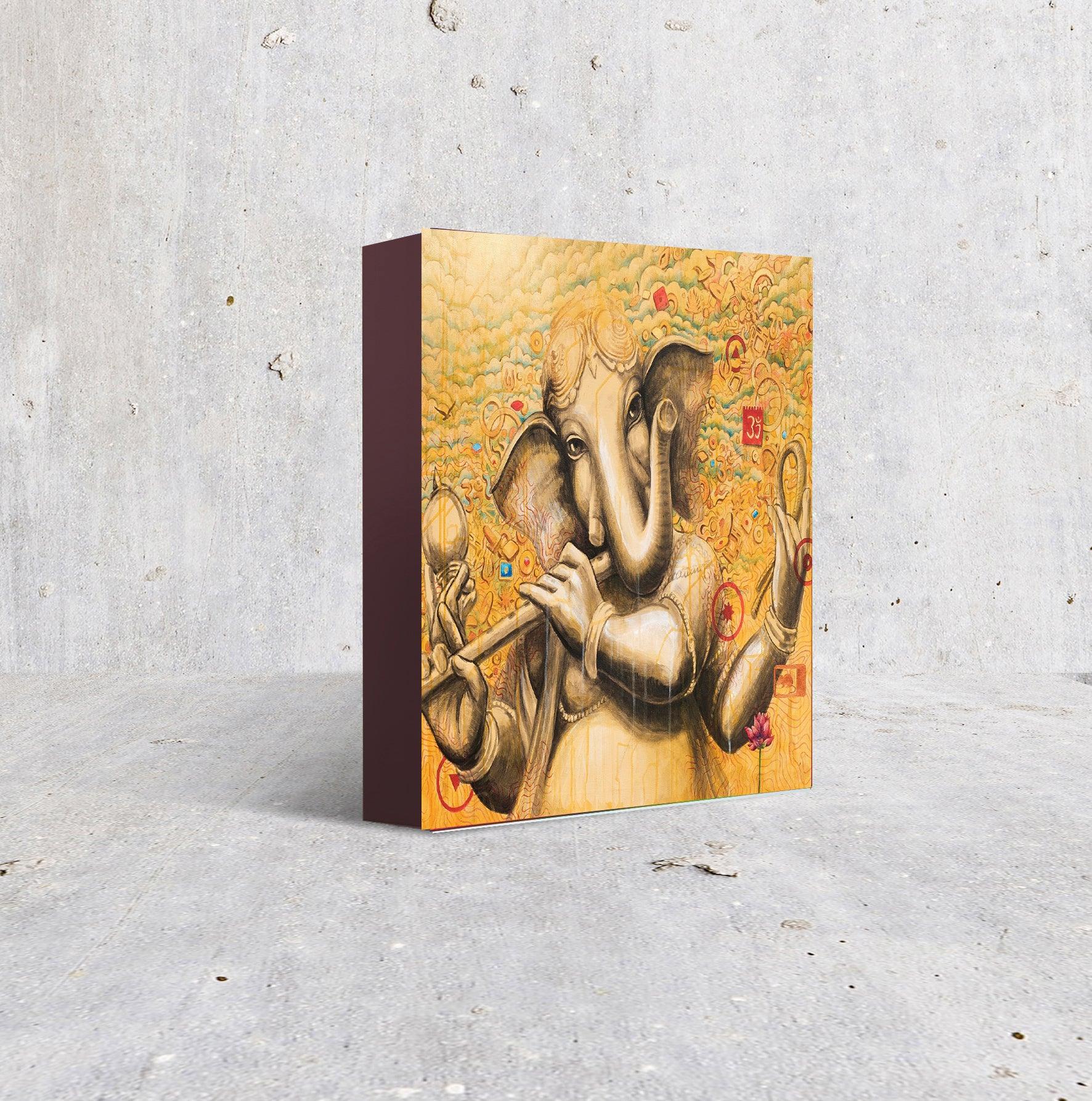 Lord Ganesh with Flute - PRINTS-BF-Ganeshism