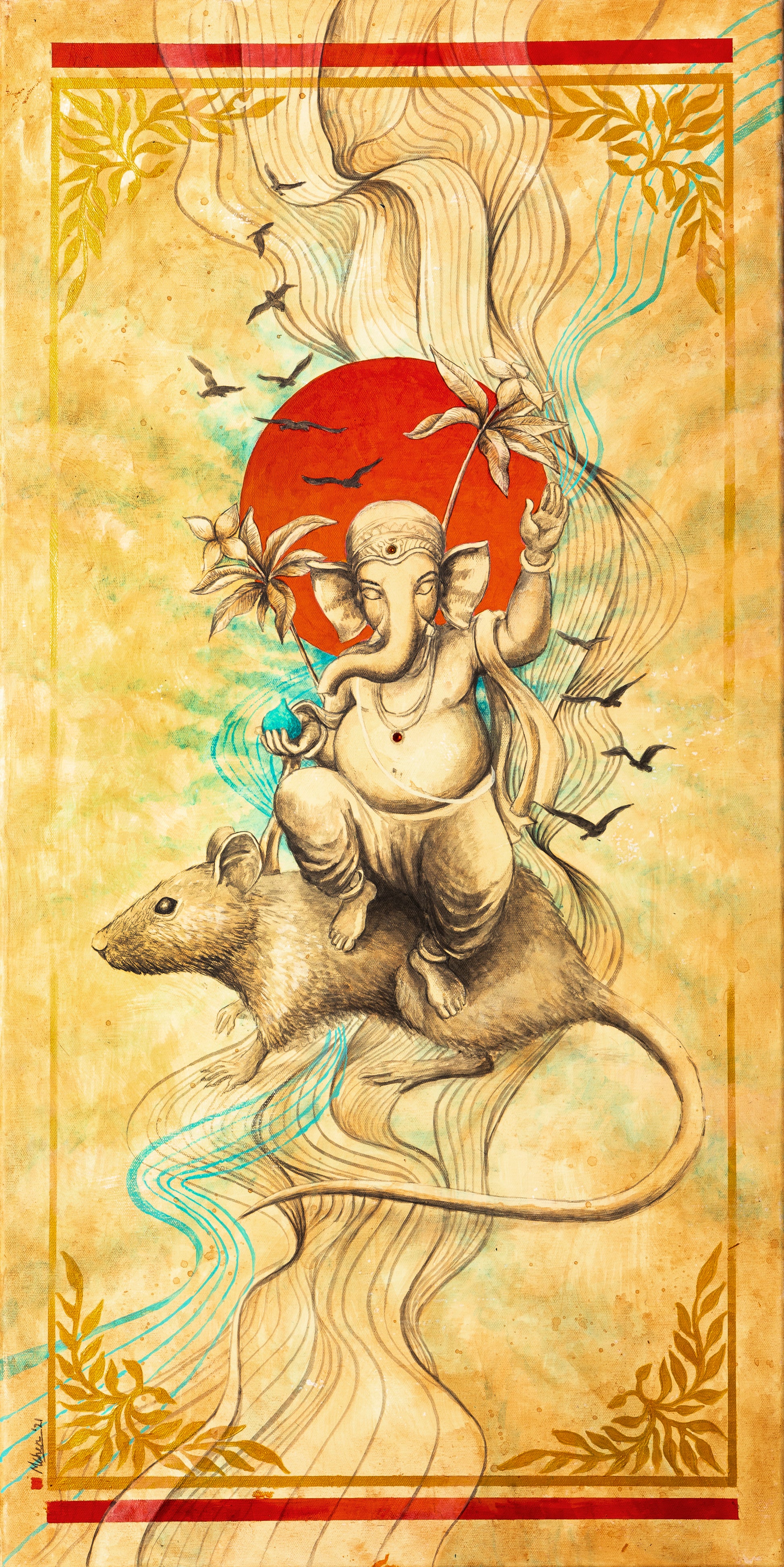 BH - Vibrations - ORIGINAL-Painting Canvas-Ganeshism