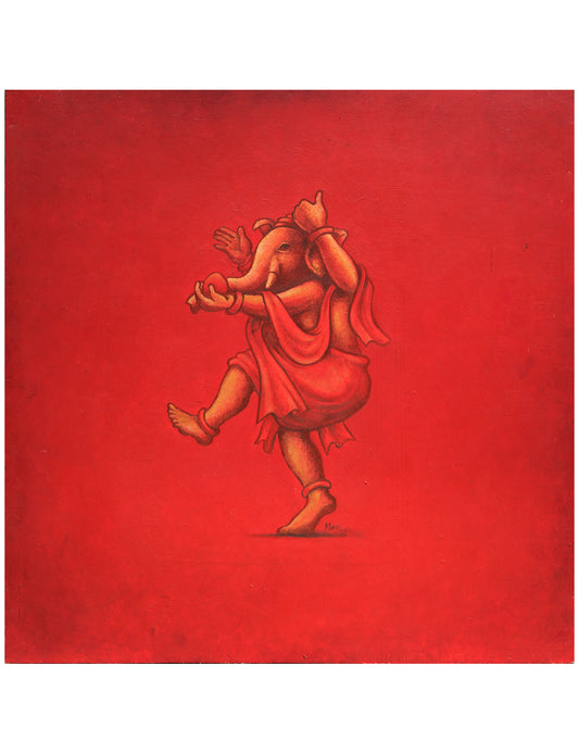 Silent Dance in Red and Gold - ORIGINAL-OR-Ganeshism