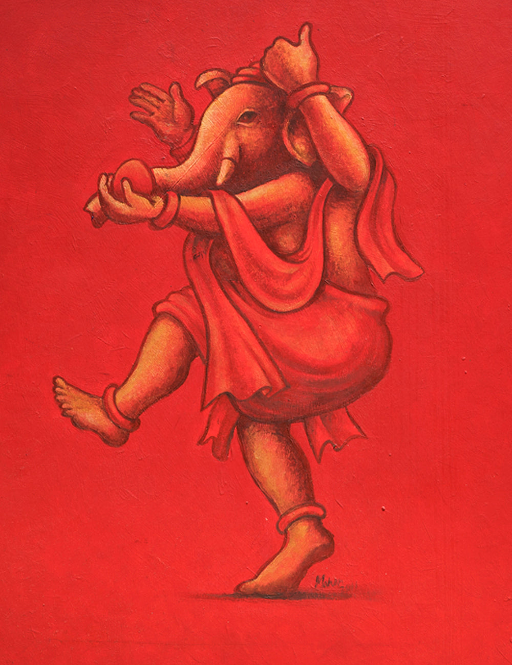 Silent Dance in Red and Gold - ORIGINAL-OR-Ganeshism