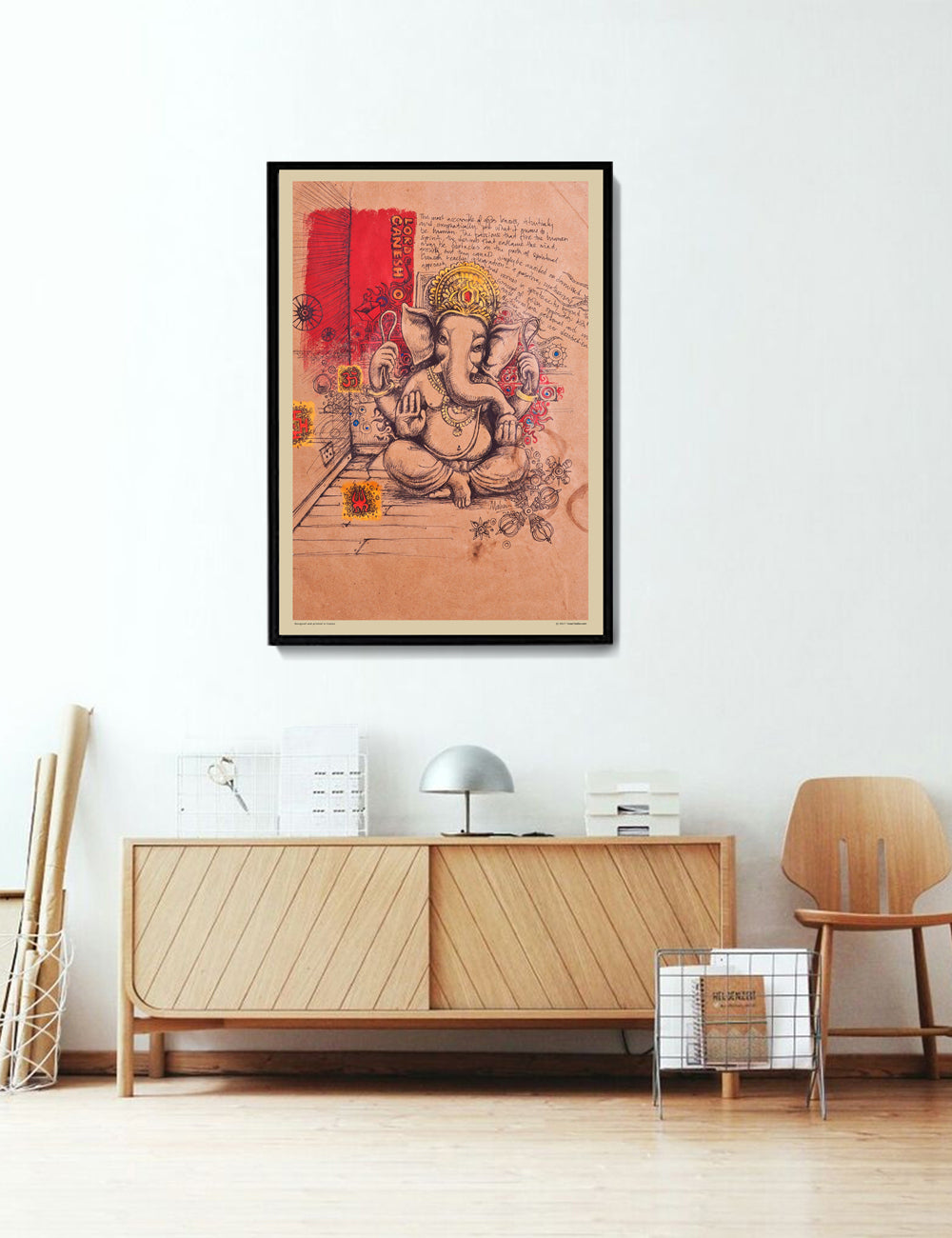 Baby Ganesh on Brown Paper - PRINTS-BF-Ganeshism