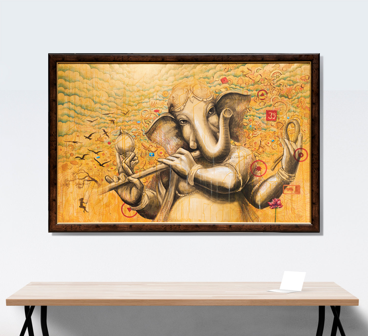 Lord Ganesh with Flute - PRINTS-BF-Ganeshism