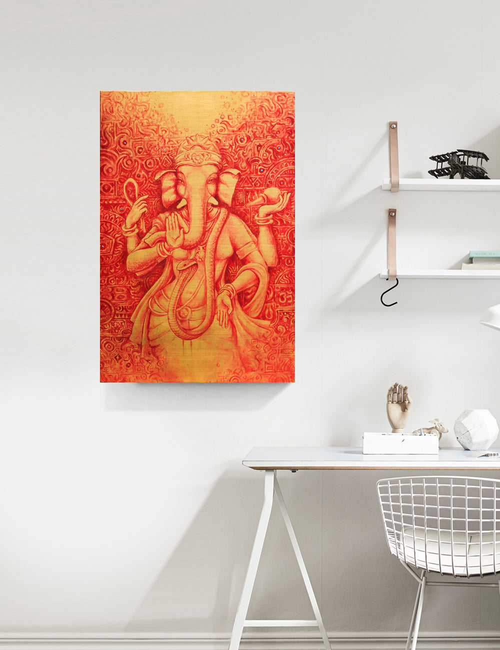 Vinayaki in Red and Gold - PRINTS-BF-Ganeshism