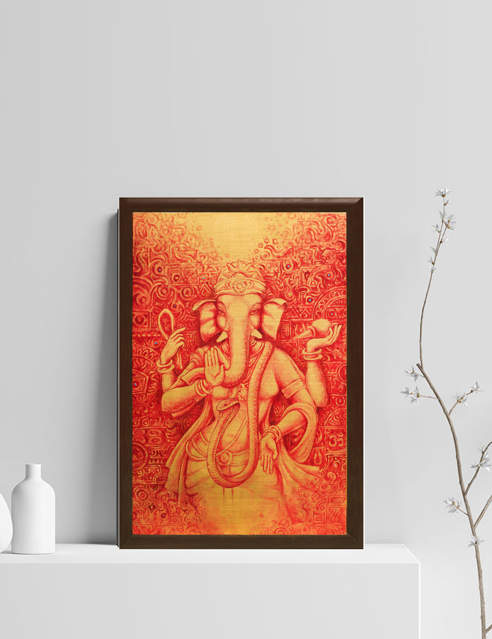 Vinayaki in Red and Gold - PRINTS-BF-Ganeshism