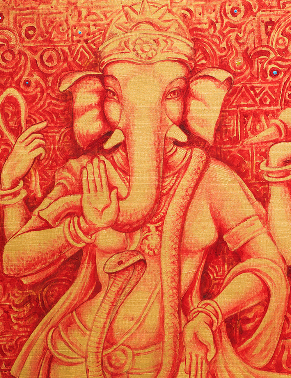 Vinayaki in Red and Gold - PRINTS-BF-Ganeshism