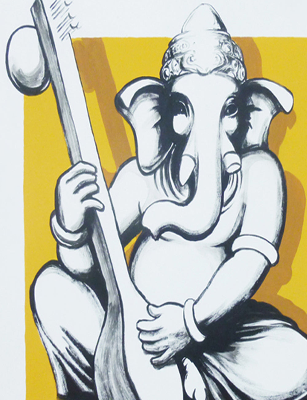 Line drawing Lord Ganesh with Sitar - PRINTS – Ganeshism Studio